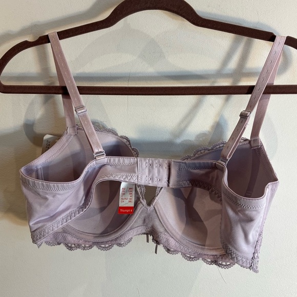 TRIUMPH Sz 38C Bra Balconette Lavender Victorian Lace Underwire Padded NEW - Picture 7 of 8
